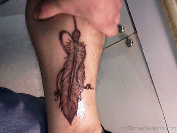 Feather Leg Tattoo Image