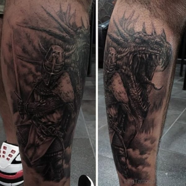 Fighting Dragon Tattoo For Men