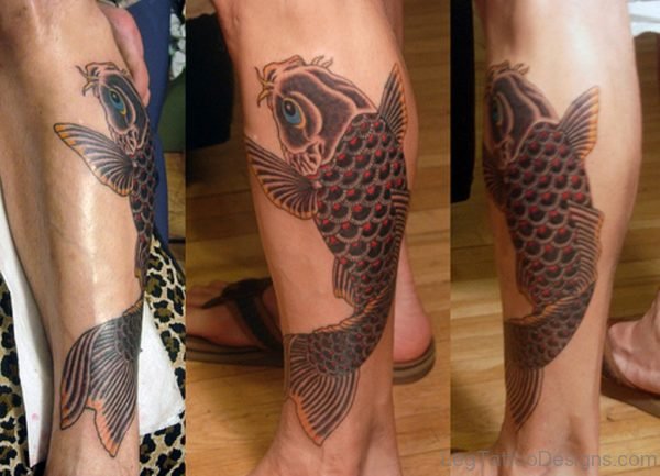 Fish Leg Tattoo Design