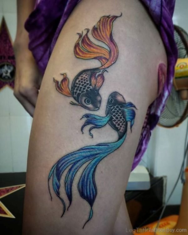 Fish Tattoo Design On Thigh