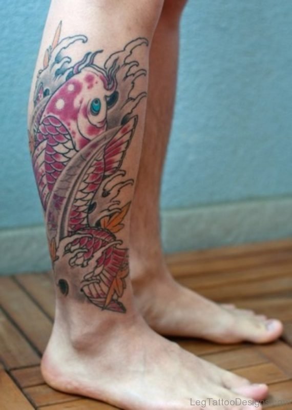 Fish Tattoo For Leg