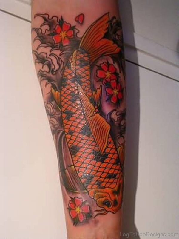 Fish Tattoo On Leg Image