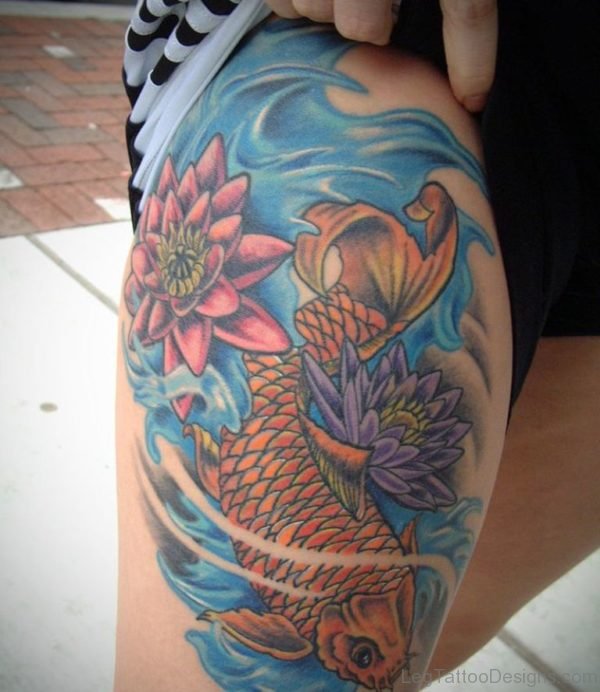 Fish Tattoo On Thigh