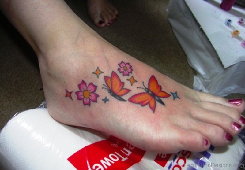 90 Cute Butterfly Tattoos On Foot.