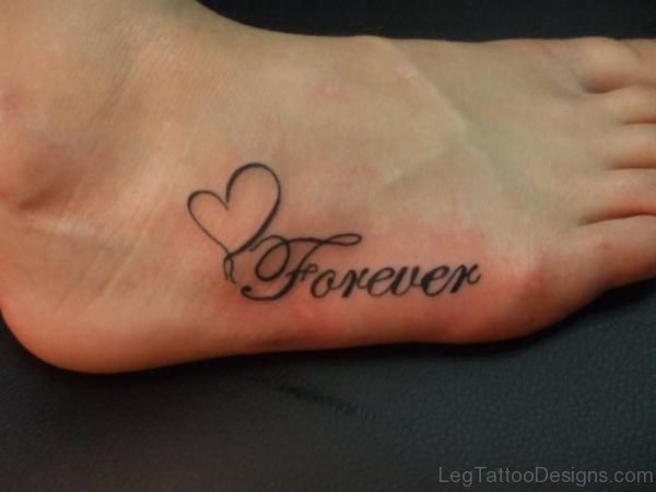 Forever Heart Tattoo On Foot 1