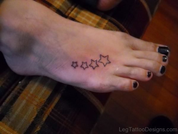 Four Star Tattoo On Foot