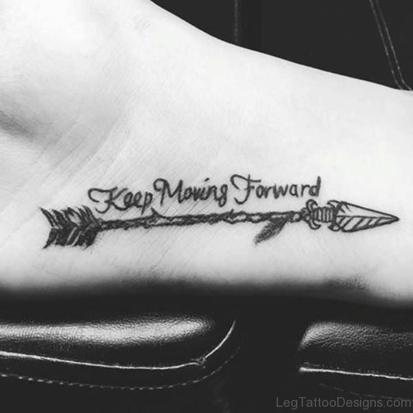 Great Arrow Tattoo On Foot