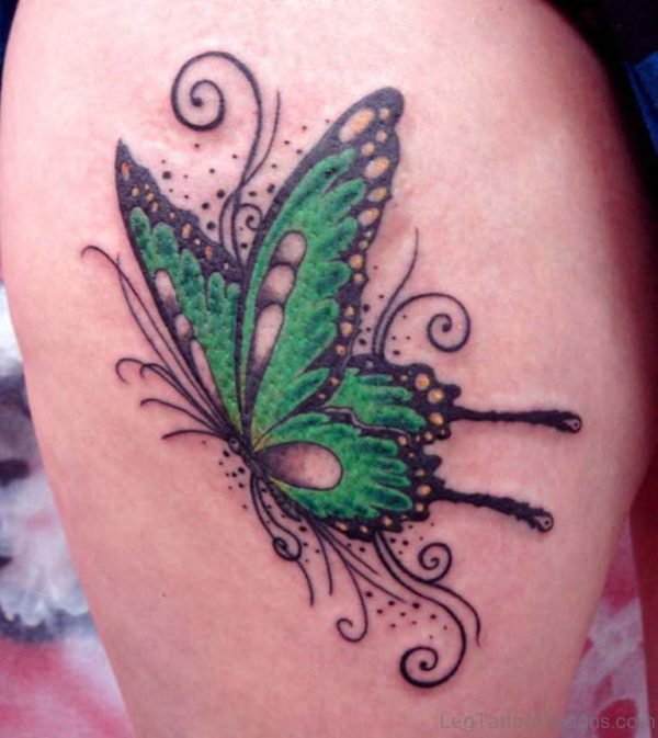 Green Butterfly Tattoo