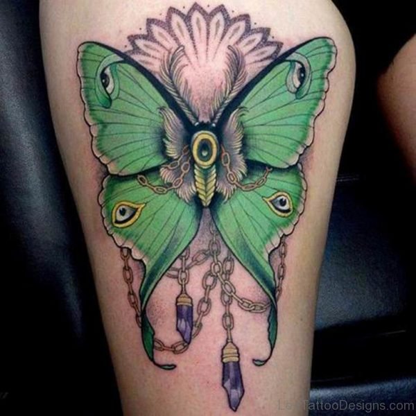 Green Butterfly Tattoo Design