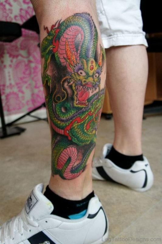 Green Dragon Tattoo Design