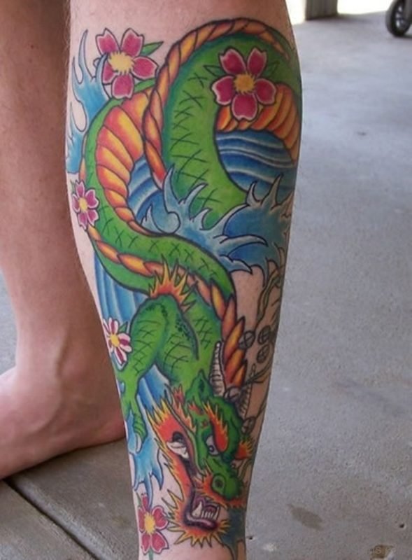 Green Dragon Tattoo Design Image