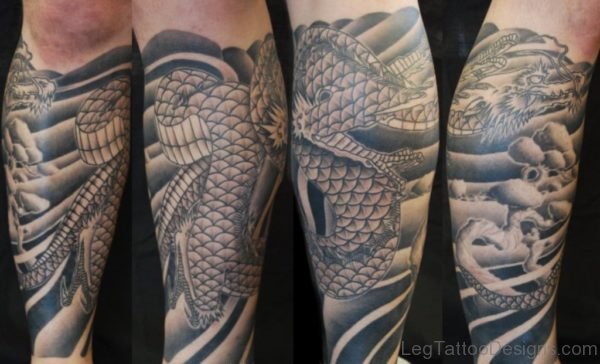 Grey Dragon Tattoo Design