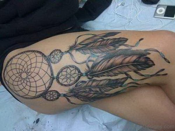 Grey Dreamcatcher Tattoo Design