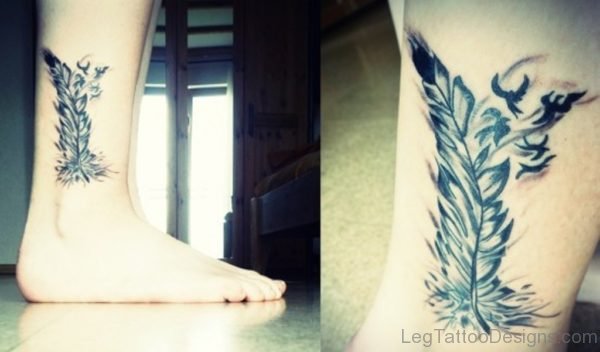 Grey Feather Tattoo