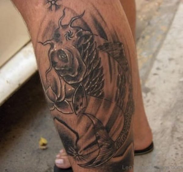 Grey Fish Tattoo Design