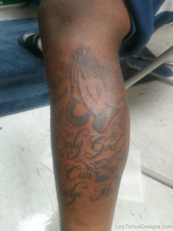 Grey Praying Hands Tattoo