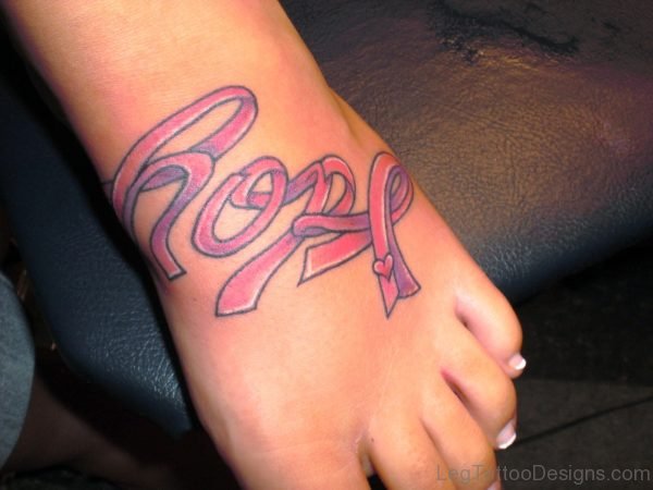 Hope Cancer Ribbon Tattoo