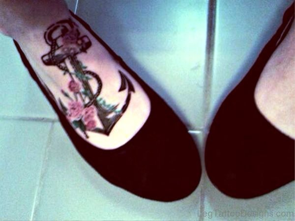 Image Of Anchor Tattoo On Foot