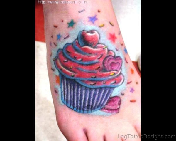 Image Of Cupcake Tattoo On Foot