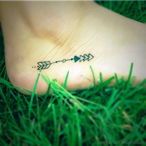 Impressive Arrow Tattoo On Foot