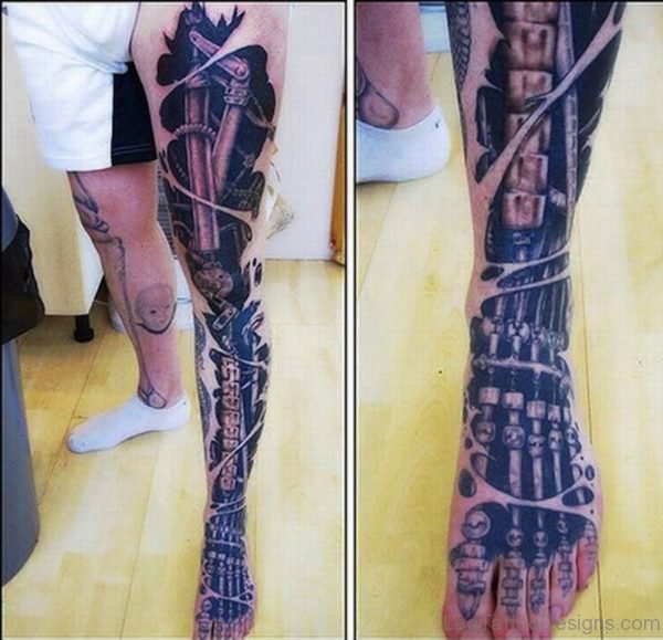 Impressive Biomechanical Tattoo