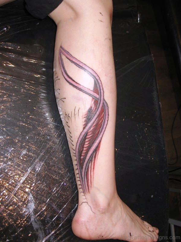 Impressive Tattoo On Calf