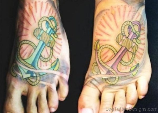 Incredible Anchor Foot Tattoo