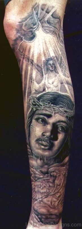 Jesus And Angel Tattoo