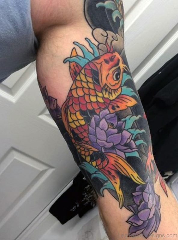 Koi Fish Leg Tattoo