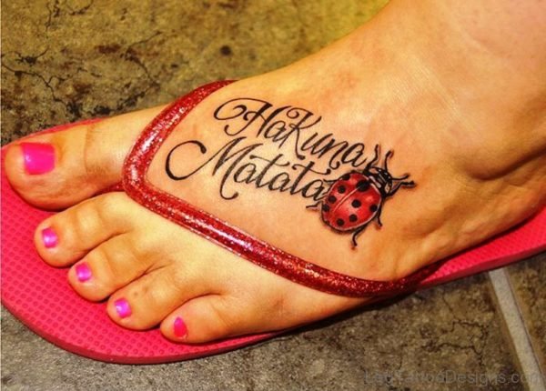Ladybug Tattoo With Wording