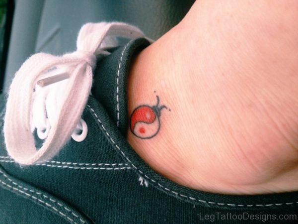 Ladybug Yin Yang Tattoo On Foot