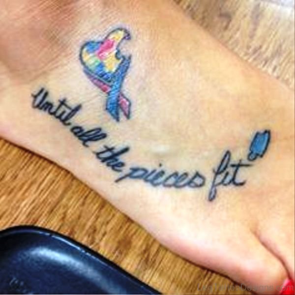 Little Autism With Heart Tattoo