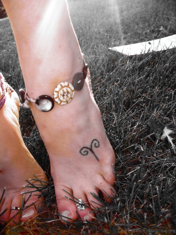 Lovely Aries Symbol Tattoo