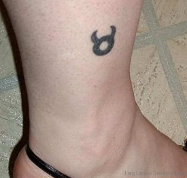 Lovely Taurus Ankle Tattoo