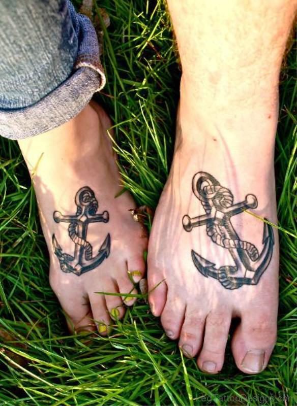 Magnificent Anchors Tattoos On Feet
