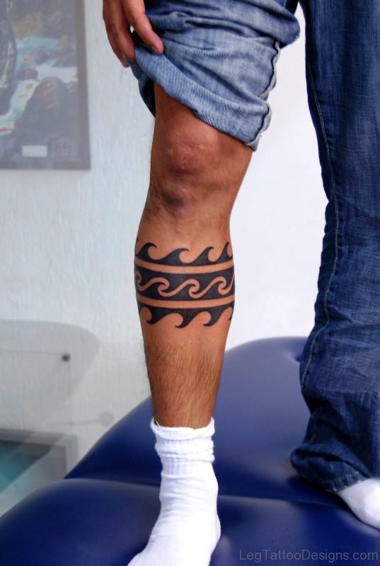 Magnificent Band Tattoo On Leg