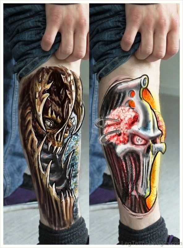 Magnificent Calf Tattoos Design