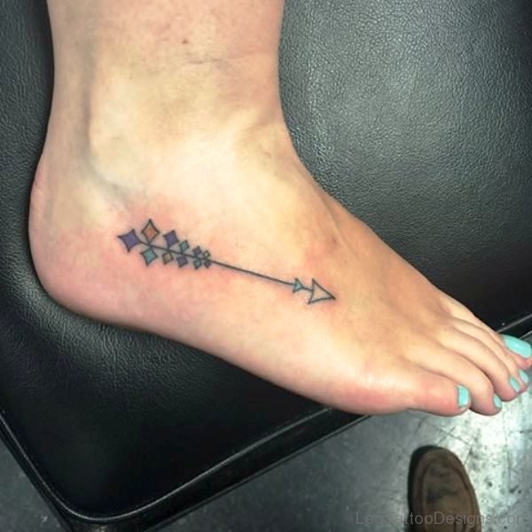 Marvelous Arrow Tattoo On Foot