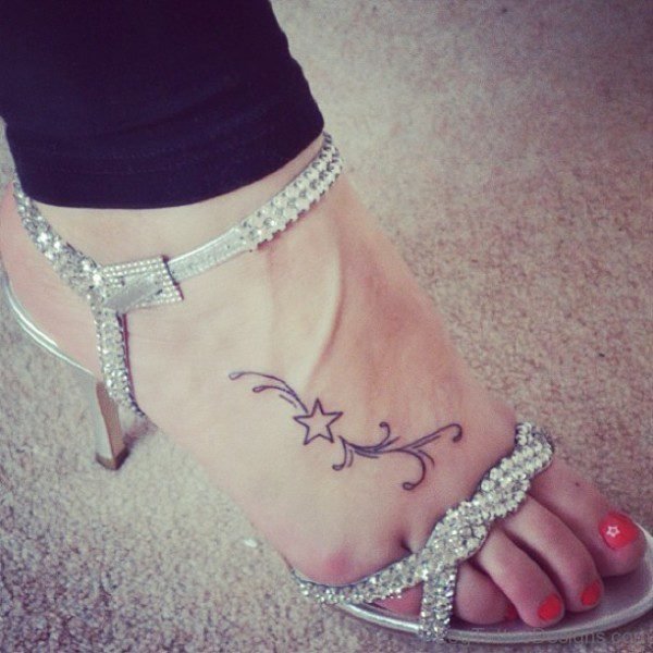 Marvelous Star Tattoo On Foot