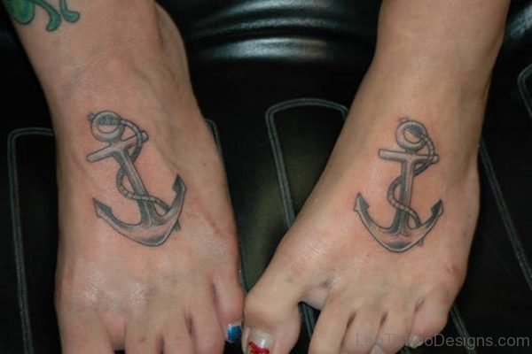 Matching Grey Anchor Tattoo