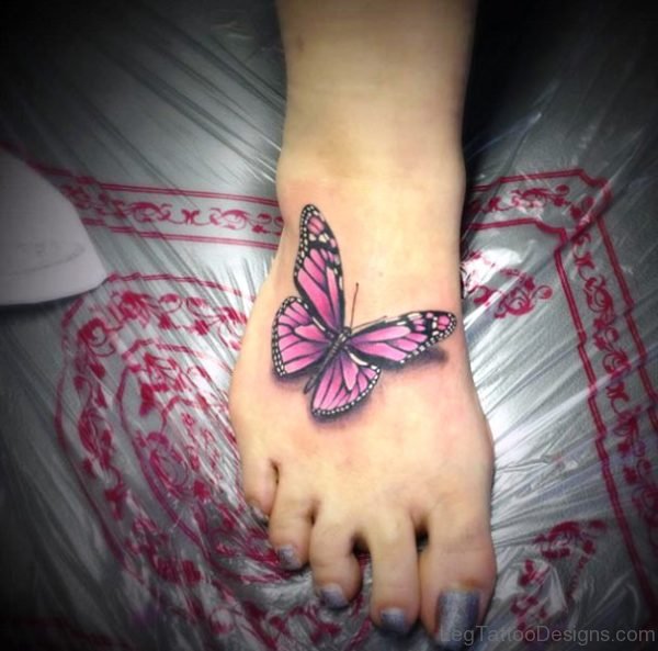Mind Blowing Butterfly Tattoo On Foot