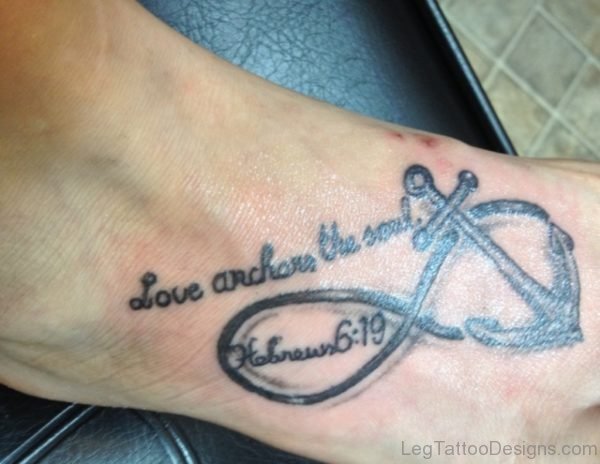 NIce Anchor Tattoo On Foot
