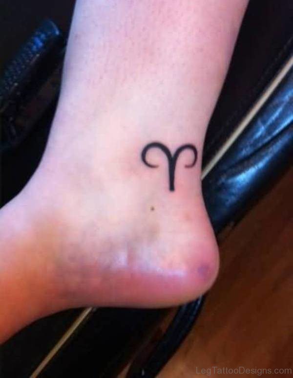 Nice Aries Tattoo On Ankle