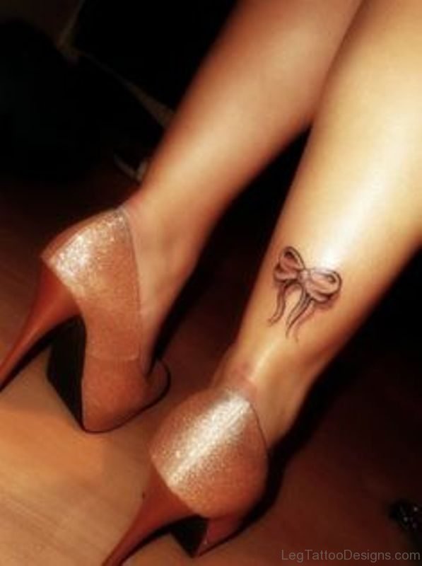 Nice Bow Ankle Tattoo