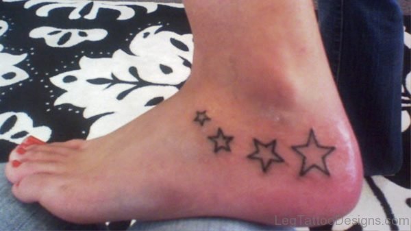 Nice Star Tattoo On Ankle 