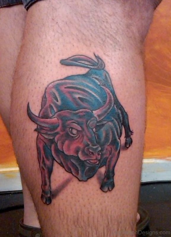 Nice Taurus Leg Tattoo