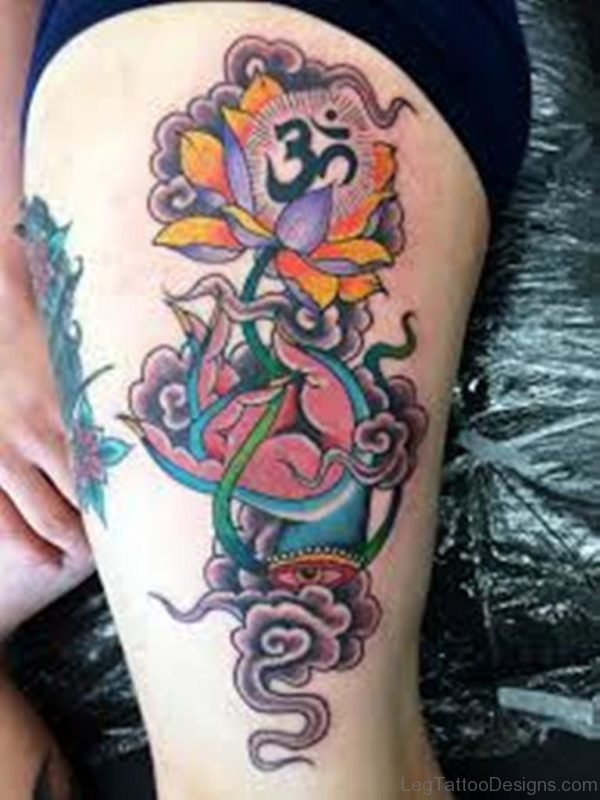 Om And Lotus Tattoo