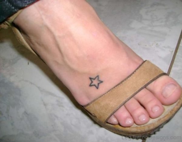 One Star Tattoo On Foot