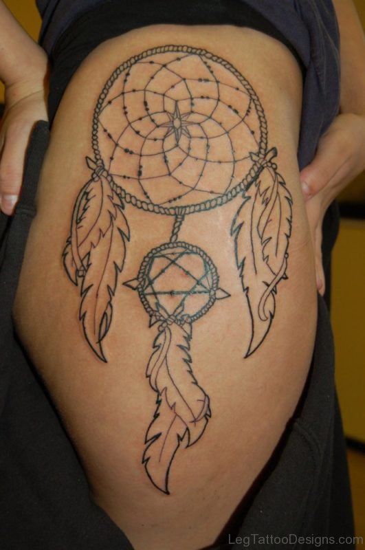 Outline Dreamcatcher Tattoo