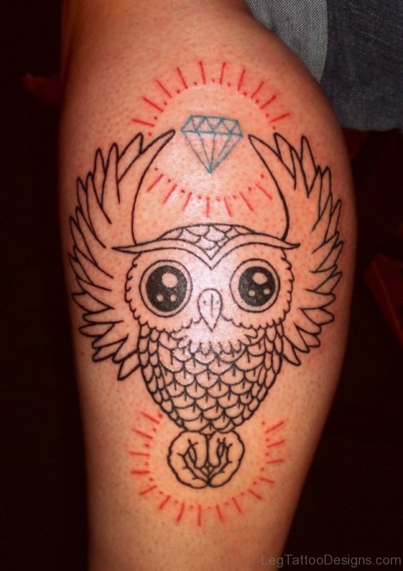 Outline Owl Tattoo 1